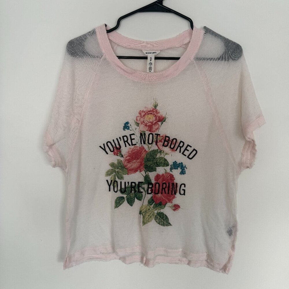 Bethany Mota- Oversize loose knit graphic tshirt